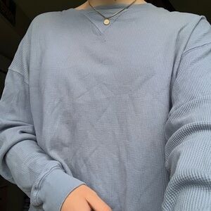 J. GALT blue waffle knit long sleeve